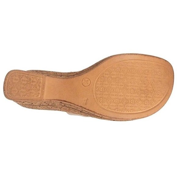 Onex Christina Italian Blush/Champagne Elastic on Cork Wedge Sandal Size 9 - Picture 10 of 10